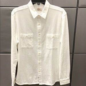 Faherty Mens Knit Seasons Shirt,Medium, White